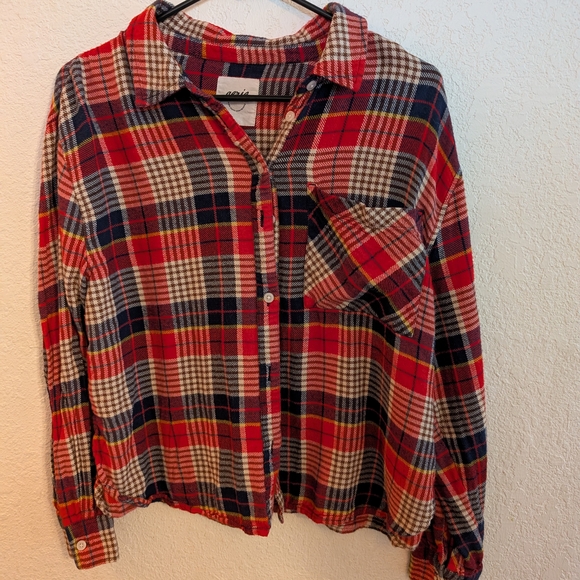 aerie Tops - Aerie Red and Blue Plaid Shirt